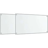 vidaXL Kuhinjske zaštite od prskanja 2 kom prozirne 80x40 cm staklene | shoptok.hr