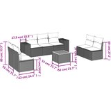  8-dijelni set vrtnih sofa od poliratana s jastucima sivi | shoptok.hr