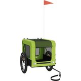 Prikolica za bicikl za ljubimce zeleno-crna tkanina i željezo | shoptok.hr
