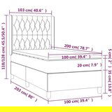  Box spring postelja z vzmetnico krem 100x200 cm blago, (20894246) | Shoptok.si