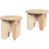 vidaXL Klubska miza 2 pcs Naravna 39.5 x 39.5 x 30 cm Trden borov les, (5000073425) Cene
