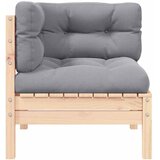  Kutna vrtna sofa sa sivim jastucima od masivne borovine | shoptok.hr