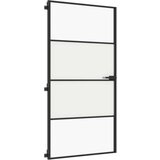 vidaXL Notranja vrata ozka črna 102,5x201,5 cm kaljeno steklo aluminij | Shoptok.si