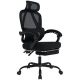  Ergonomski pisarniški stol z zložljivim naslonom za noge, pisarniški stol z nastavljivim naslonjalom, vrtljiv stol za domačo uporabo | Shoptok.si