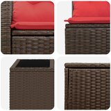  Set sofe 6 kom. Smeđa i crvena Poli Rattan i čelik | shoptok.hr
