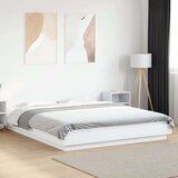 vidaXL Posteljni okvir bel 150x200 cm inženirski les | Shoptok.si
