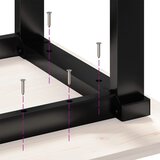  Blagovaonski stol O-oblika 180x90x75,5 cm od borovine i čelik | shoptok.hr