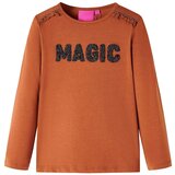  Dječja majica s dugim rukavima boja konjaka 116 | shoptok.hr