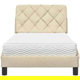  Postelja z vzmetnico krem 80x200 cm blago, (21829371) | Shoptok.si