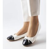 Gemre White ballet flats with patent toe Despins | Shoptok.si