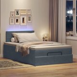  Otomanski krevet s madracem i LED tamnosivi 120x190cm baršun | shoptok.hr