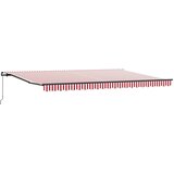 Skrovita tenda Crvena i bijela 500 × 300 cm Poliester i čelik | shoptok.hr