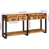 vidaXL Konzolne mizice 2 pcs Rjava 160 x 33 x 75 cm Trd grob mango les | Shoptok.si