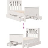 vidaXL Knjižna postelja brez vzmetnice bela 75x190 cm trdna borovina | Shoptok.si