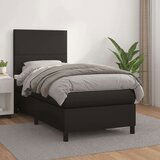  Box spring postelja z vzmetnico črn 90x190 cm umetno usnje, (20790950) | Shoptok.si