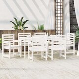  7-dijelni vrtni blagovaonski set bijeli od masivne borovine | shoptok.hr