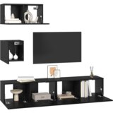 vidaXL Set TV jedinica Ostalo s pohranom s vratima 4 pcs Crni hrast 80 x 30 x 30 cm | shoptok.hr