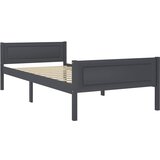 The Living Store Posteljni okvir iz trdne borovine siv 100x200 cm - Posteljni Okvir, (21531078) | Shoptok.si