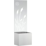 vidaXL Vrtni Sadič s Dekorativnom Pločom Srebrna 50 x 140 cm | shoptok.hr