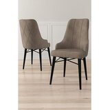 Hanah home set trpezarijskih stolica Neta 8 kom, kapućino tkanina Babyface, crne drvene noge | Eponuda.com
