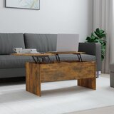 Furnova Klubska mizica dimljeni hrast 102x50,5x46,5 cm konstruiran les, (21912985) | Shoptok.si