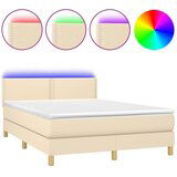 Maison Chic Box spring postelja - Vzmetna postelja z vzmetnico LED krem 140x190 cm blago SL2511, (21901854) | Shoptok.si