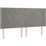Maison Chic vzglavna omarica - nočna omarica - posteljna omarica z ušesi svetlo sivo 163x16x118/128 cm žamet, (21711417) Cene