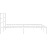  Metalni okvir za krevet s uzglavljem bijeli 193x203 cm | shoptok.hr
