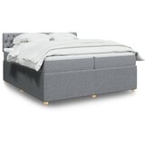Maison Chic Box spring postelja - Vzmetna postelja z vzmetnico svetlo siva 200x200 cm blago SL5012, (21904031) | Shoptok.si