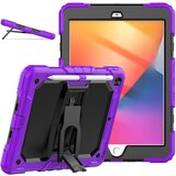 NIKCORP Ovitek za iPad 9/8/7 10.2 oklepen s stojalom in prostorom za pisalo, tridelna zaščita pred udarci, silikon, vijoličen, (5000138901) | Shoptok.si