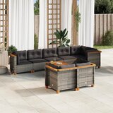 vidaXL 9-dijelni set vrtnih sofa od poliratana s jastucima sivi | shoptok.hr