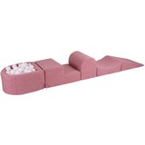 MeowBaby Foam Playground 4-delni komplet za igranje bazena s penasto žogo, 100 žog, boucle, roza: bela, (21295233) | Shoptok.si