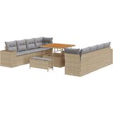  11-delni set vrtnih zof z blazinami Bež Poli ratan Akacija | Shoptok.si