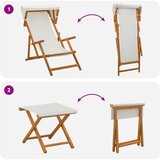  Ležaljka 4 pcs 3 Pozicija Čvrsto drvo eukaliptusa Krem | shoptok.hr
