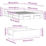  Okvir kreveta s ladicama bez madraca bijeli 135x190 cm Slike