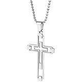 IZMAEL Ogrlica EM-34151 Cross - Srebrna | Shoptok.si