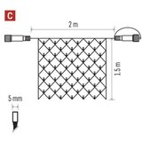 STANDARD LED povezovalna božična veriga – mreža, 1,5x2 m, zun., hladna bela | Shoptok.si