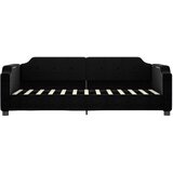  Dnevni krevet na razvlačenje crni 80 x 200 cm od tkanine | shoptok.hr