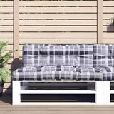 Jastuk Blazina za kavč iz palet siv karo vzorec 120x40x12 cm, (20657716)