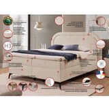 Ropez Bež boxspring postelja s prostorom za shranjevanje 140x200 cm Ornes – | Shoptok.si