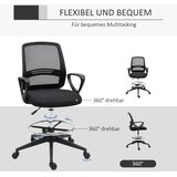  Ergonomska uredska okretna stolica s naslonima za ruke i mrežastom presvlakom crna | shoptok.hr