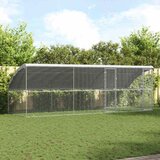 vidaXL Kletka za piščance srebrna 600 x 200 x 198.5 cm Cinkana jeklena Cene