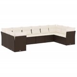  10-dijelni set vrtnih sofa od poliratana s jastucima smeđi | shoptok.hr