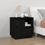 vidaXL Noćni ormarić crni 50 x 34 x 50 cm od masivne borovine Cijene