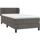Box spring krevet s madracem tamnosivi 90x190 cm baršunasti | shoptok.hr
