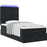 vidaXL Otomanski posteljni okvir z vzmetnicami črn 80x200cm žamet | Shoptok.si