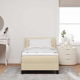  Krevet s opruga kutije s jastukom Krema 190 x 90 cm tkanina | shoptok.hr