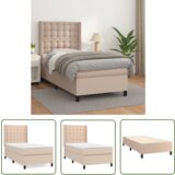 The Living Store Box spring postelja z vzmetnico kapučino 100x200cm umetno usnje - Box Spring Postelja, (21737464) | Shoptok.si