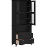  Visoka komoda VIKEN crna 80 x 40 x 200 cm od masivne borovine | Eponuda.ba