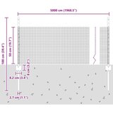 vidaXL varjena žična ograja z 22 U stebrički Srebrna 0.5x50 m Jeklo | Shoptok.si
